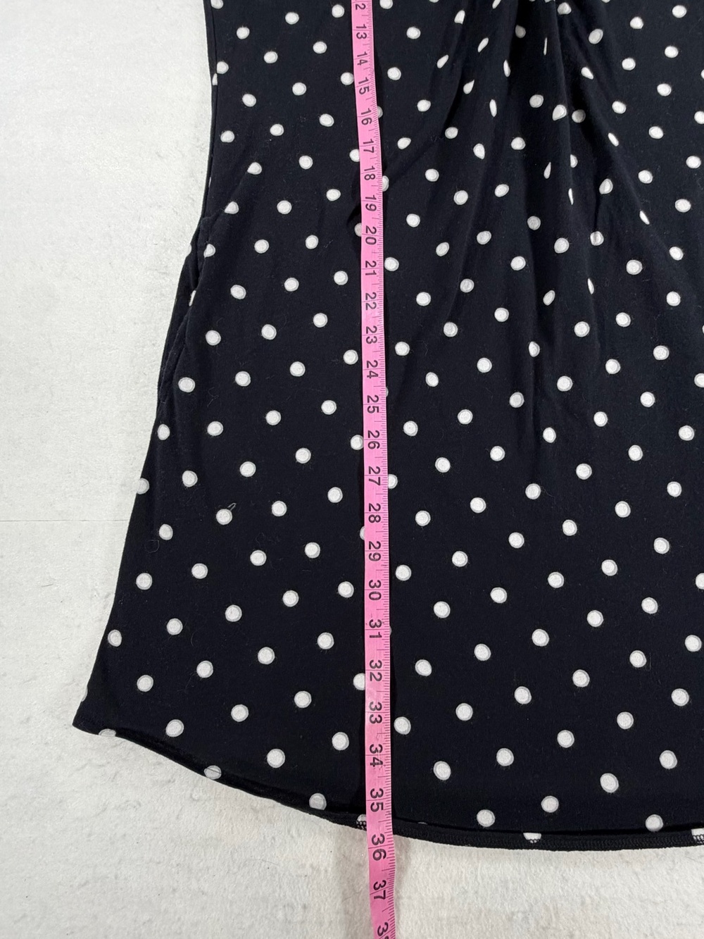 Lands’ End Polka Dot Swing Tank Top Women’s Large 14-16 Black White Cotton - Picture 5 of 5